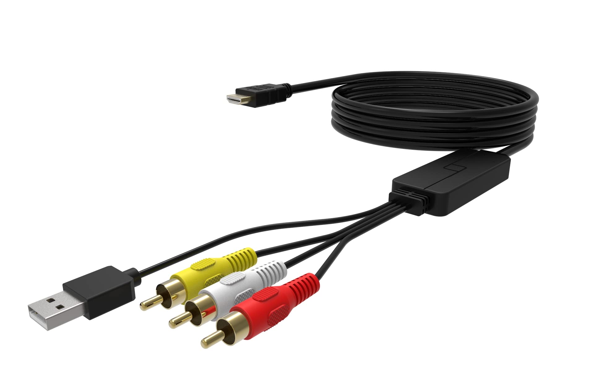 baolongking RCA to HD Converter, AV to HD Adapter, AV Composite CVBS Video Audio Converter Adapter Supporting 1080P for PS2/PS3/ STB/Xbox VHS/VCR/Blue-Ray DVD Players (RCA TO HD)