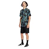 Volcom Mens Regular Marble Floral Short Sleeve Button Down Hawaiian Shirt