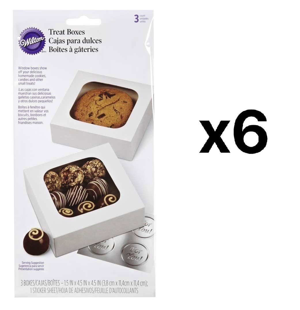 Wilton White Small Treat Boxes with Window 3 Boxes 1 ½ x 4 ½ Inches