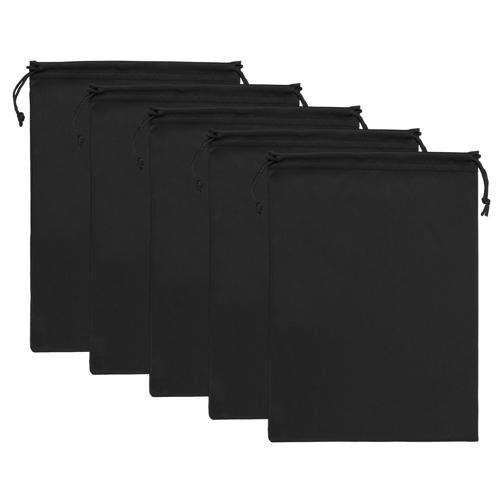 PATIKIL Ski Goggle Bag 5.9 x 9.8 Inch, 5 Pcs Microfiber Snow Goggles Protective Sunglass Bag Pouch Foldable Adjustable Drawstring Bag for Camera Lenses Sunglasses Eyeglasses, Black