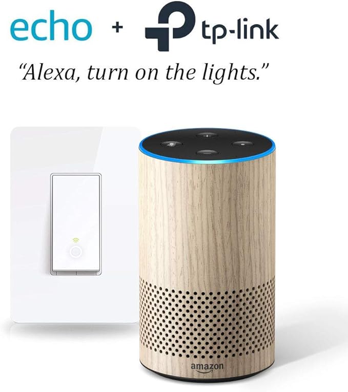 Echo (2nd Gen) Oak Finish with Smart WiFi Light Switch