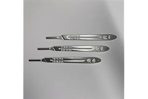 ATECKLAB 3-Pack Scalpel Handle 4: Heavy-Duty Stainless Steel Blades Holder for Dermaplaning, Estheticians & Precision Procedures –Fits All Standard #20, #21, #22, #23, #24 and #25 Scalpel Blades