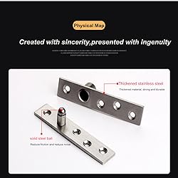 2 Pack Door Pivot Hinge 360°Rotation Hidden Door
