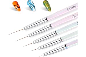 BEETLES GEL POLISH Beetles Nail Art Pens Brushes, 5pcs Nail Art Liner Brushes Set Painting Nail Dotting Drawing Tool for Long Lines, Details, Fine Drawing Sizes 7/11/15/20/25mm Gift for Women