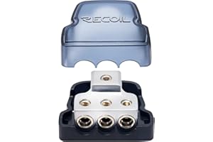 RECOIL DB13 3 Way Power Distribution Block, 1 X 0/2/4 Gauge in / 3 X 4/8 Gauge Out Power Distribution Ground Distributor Bloc