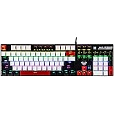 MechLands Aula S500 Wired Gaming Keyboard, 100% Full Size Mechanical Keyboard with Number Pad, 104 Keys, NKRO, RGB Backlits, Shine Through Keycaps, Ergonomic for PC E-Sports (Black&Red, Blue Switch)