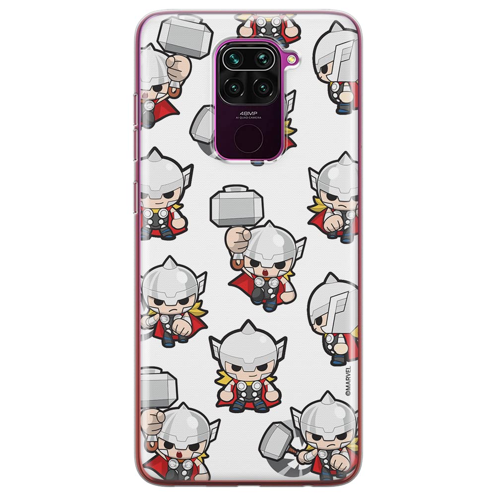 ERT GROUP mobile phone case for Xiaomi REDMI NOTE 9 original and officially Licensed Marvel pattern Thor 007 optimally adapted to the shape of the mobile phone, case made of TPU