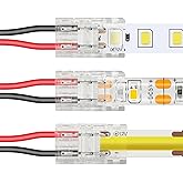 SVIANG LED Strip Connectors 2Pin 8mm 20 PCS Gapless Solderless LED Tape Connector for 8mm Waterproof or Non-Waterproof COB/SMD Single Color Led Strip 5V 12V 24V 36V