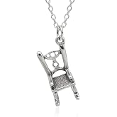 EnCharmed Rocking Chair Sterling Silver Charm Necklace for Women | Handmade Dainty Necklace, Vintage Furniture Rustic Home Pendant, Everyday Minimal Layering Jewelry, 18"