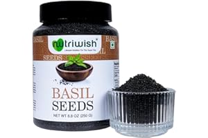 Nutriwish Basil Seeds 250g | Sabja Seeds | Tulsi Beej | Tukmariya