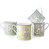 Taxenxar Ceramic Coffee Mugs Set of 4, 12 Oz Floral Pattern, Microwave and Dishwasher Safe, Comfortable Handles, Gifts for Women and Men, for Coffee, Tea, Latte, Cappuccino
