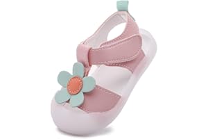 KUNER Baby Summer Sandals Breathable Mesh Rubber Sole Non-Slip Outdoor Shoes for Boys and Girls 9-30 Months