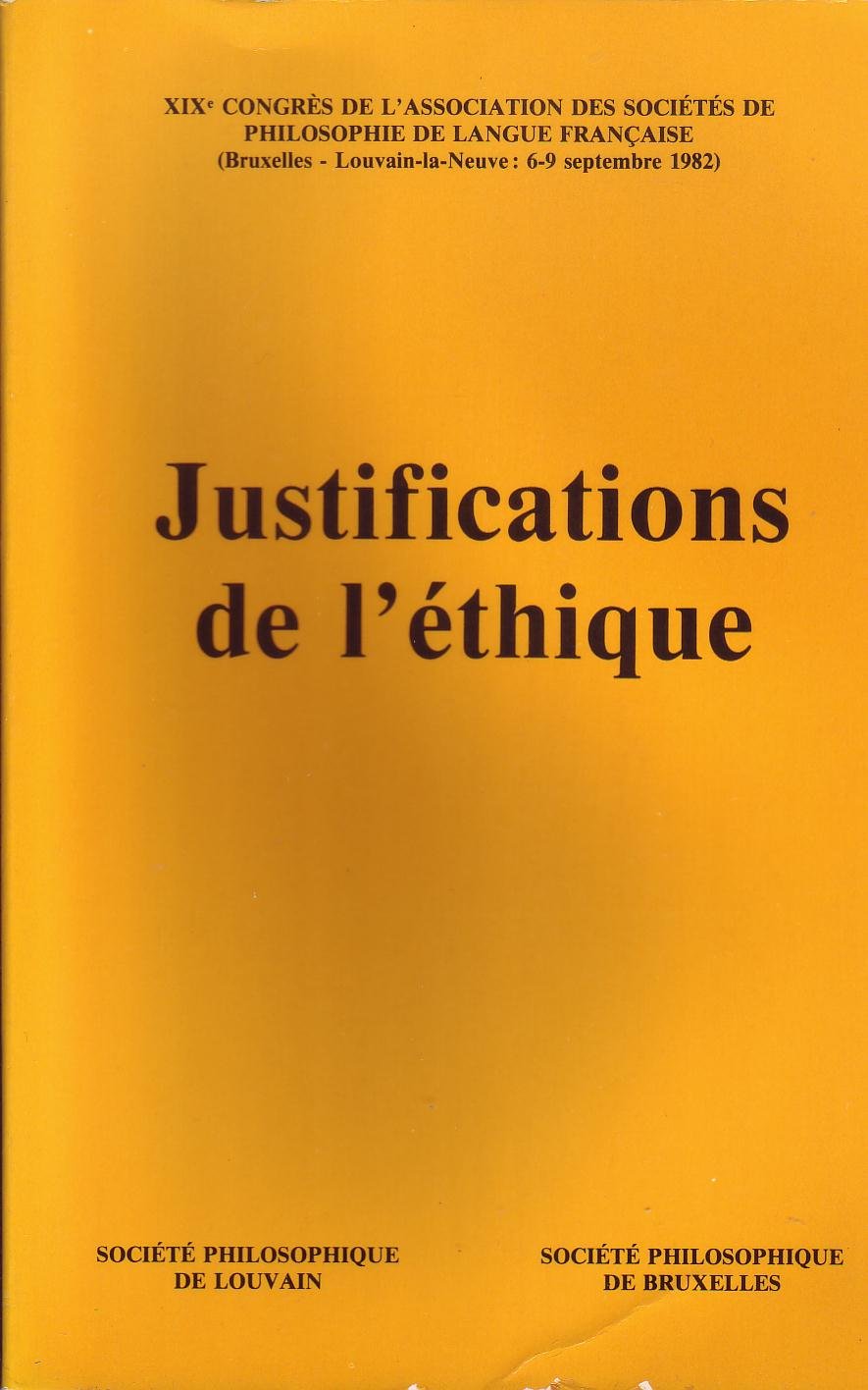 Justifications De Lethique Xixe Congres De Lassociation - 