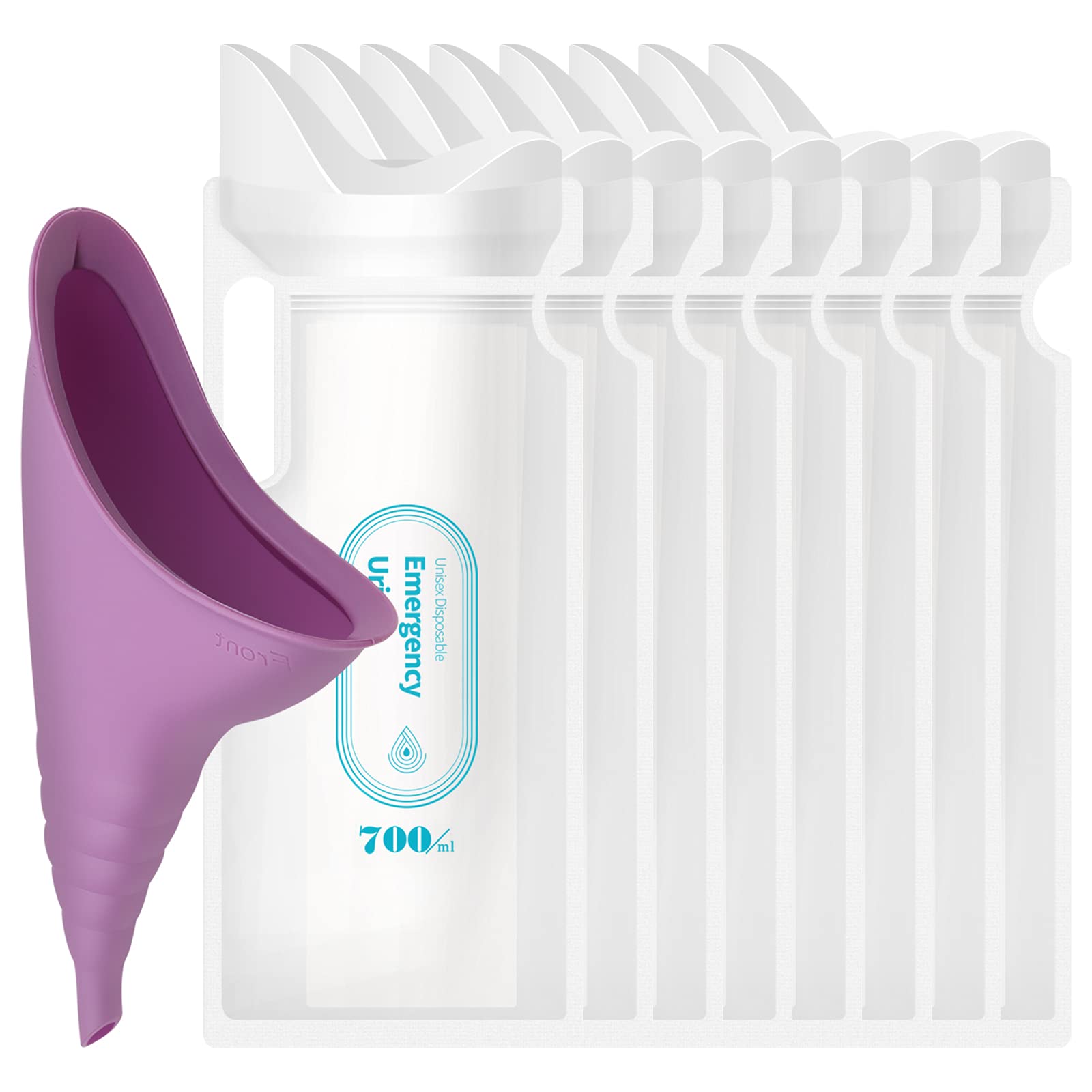 Adhafera Female Urination Device, Disposable Urine Bags and Urinal Funnel for Camping Emergency Travel, Pee Bags and Urinal Funnel, Camping Toilet for Pregnant, Women
