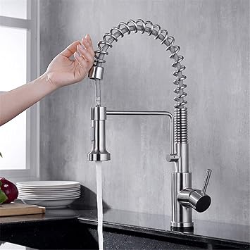 Home Plumbing Fixtures Sensor Touch Kitchen Sink Faucets Pull Out Sprayer Mixer Tap Brushed Nickel Home Improvement
