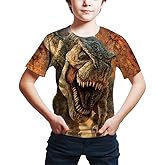 FiveEarl Kids Print 3D Dinosaurs Tees Shirts for Youth Boys Girls 4-14 Years