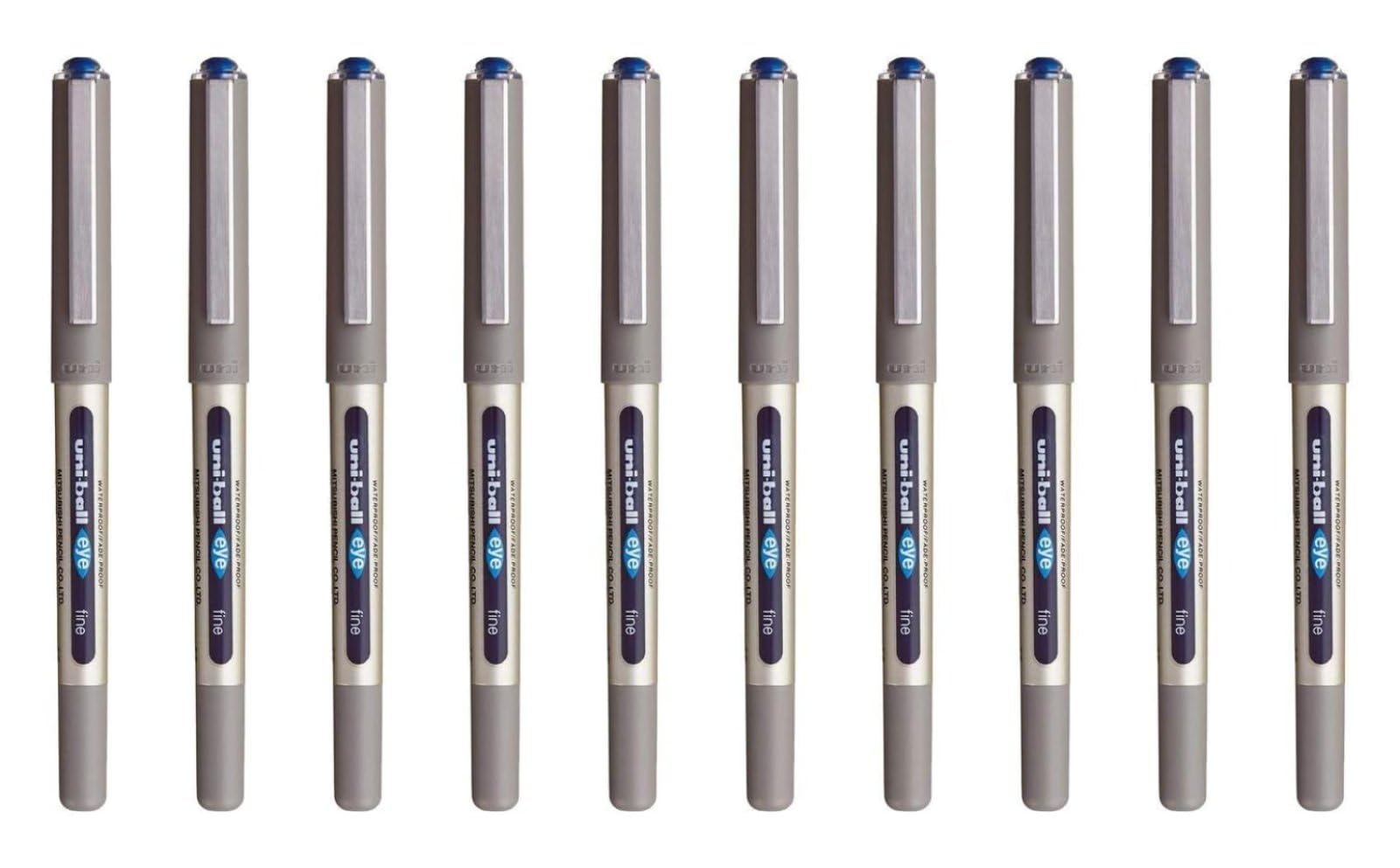 uni-ball - Uni Mitsubishi Pencil - 10 Eye Fine Pens UB-157 - Blue Liquid Ink Rollerball Pen - 0.7mm Tip - Medium Writing