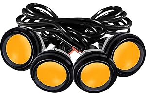 JRQLOV 4Pcs 23mm DC 12V Black shell Eagle Eye Cob LED Car Fog DRL Daytime Running Light Backup Reverse Tail Rock Lights Headl