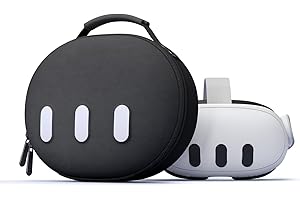 Aubika Mini Case for Meta Quest 3, Hard Carrying Case for Oculus Quest 3 Accessories, Compatible with Headset and Controllers Only, Travel and Storage - Black