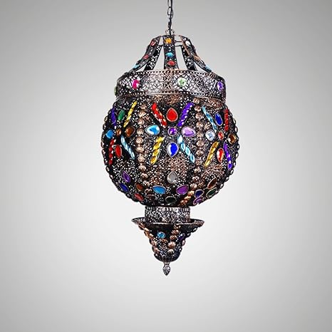 Cuican Color Ceiling Light Southeast Asian Style Vintage Glass