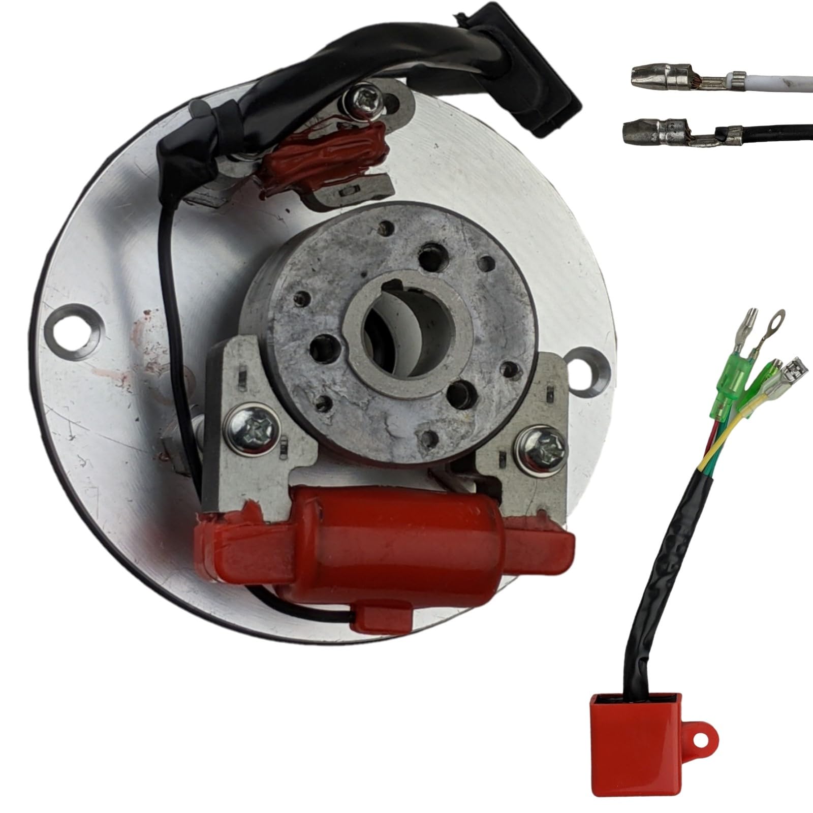 Photo 1 of RedCap Magneto Coil Stator Inner Rotor Kit for 50cc-125cc XR50 CRF50 CRF70 Z50 Dirt Pit Bike Compatible with XR/CRF 50 70 BBR SDG SSR Coolster Thumpstar Sikk MX Chinese Horizontal Kick Start Engines