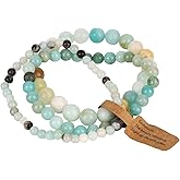 Mikovivi 3pcs Natural Crystal Bracelets for Women, Natural Stone Beaded Stretchy Gemstone Bracelet Spiritual Jewelry Gifts