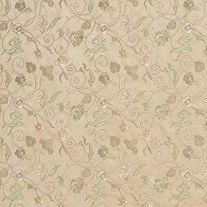 Beige, verde, marfil y dorado ante para tapicería tela por metros