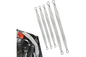 Car Ground Strap Kit, 10In 13In 220V Metal Flat Braided Vehicle Ground Straps Accessories, Universal Durable Automotive Engin
