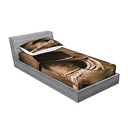 Ambesonne Western Fitted Sheet & Pillow Sham