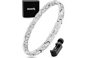 MagnetRX® Ultra Strength Magnetic Bracelets for Women – Double Magnet Stainless Steel Crystal Bracelet for Women – Adjustable