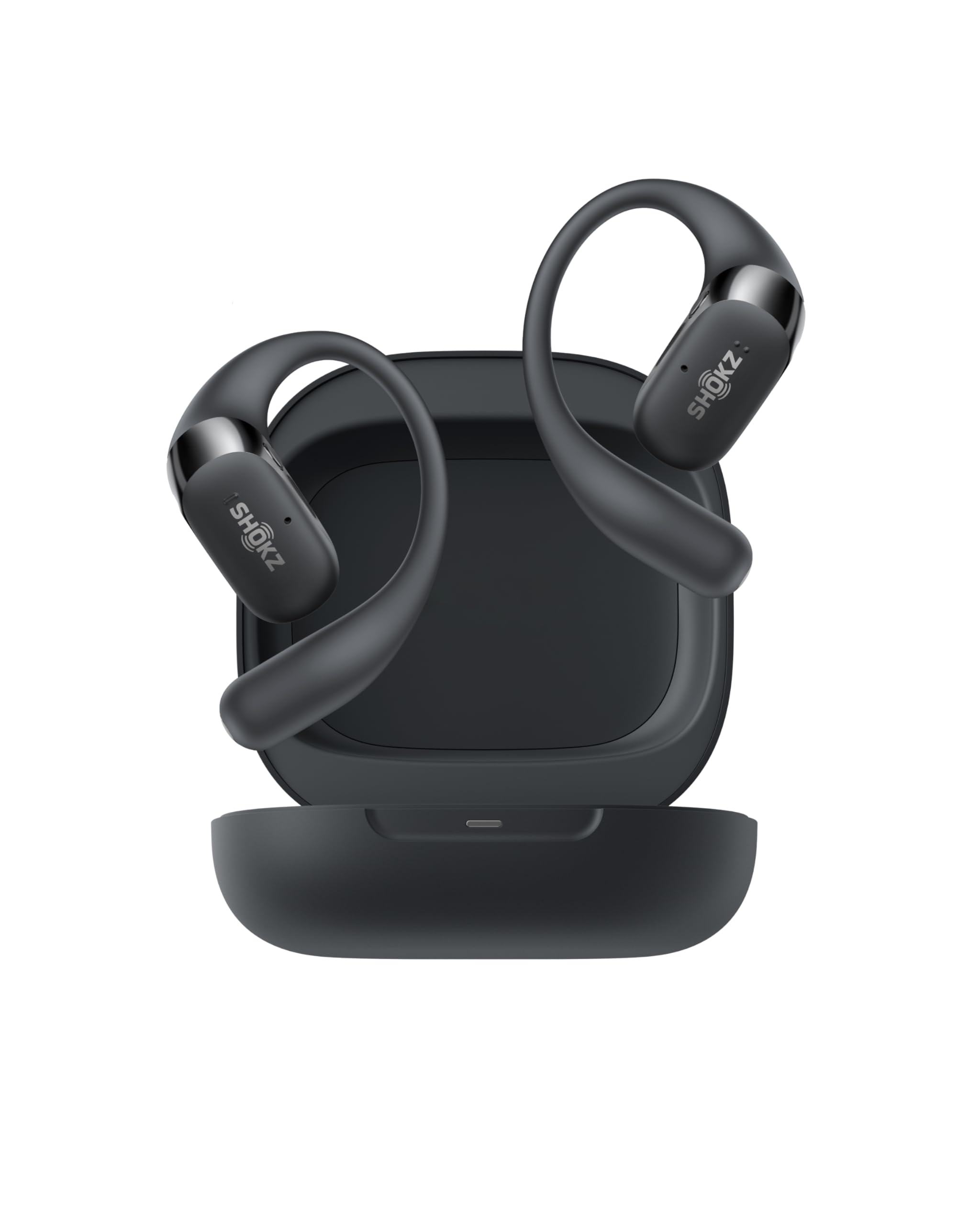 Shokz (ショックス) オープンイヤー イヤホン bluetooth ワイヤレスイヤホン OpenFit 2 合計48時間再生 Bluetooth5.4 耳を塞がない 空気伝導 自動ペアリング マイク付き 充電ケース付き 左右分離型 9.4g超軽量 IP55防水性能 急速充電 ハンズフリー通話 ブラック商品画像