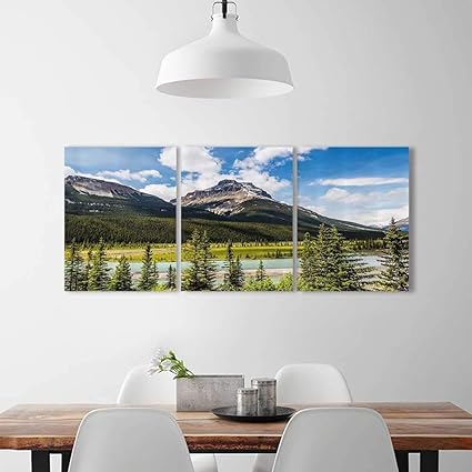 Amazon Com 3 Piece Wall Art Painting Frameless Canadian Cliffs