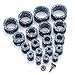 PiercingJ Pair 12G-5/8 (2-16mm) Color-electroplating Stainless Steel Screw Tunnels Ear Expander Stretcher Plugs Piercing Gauge, Black &Blue