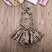 Baby Girls Kid Halter Lace Romper Backless Sunsuit Leopard Jumpsuit Dress (12-18 Months)