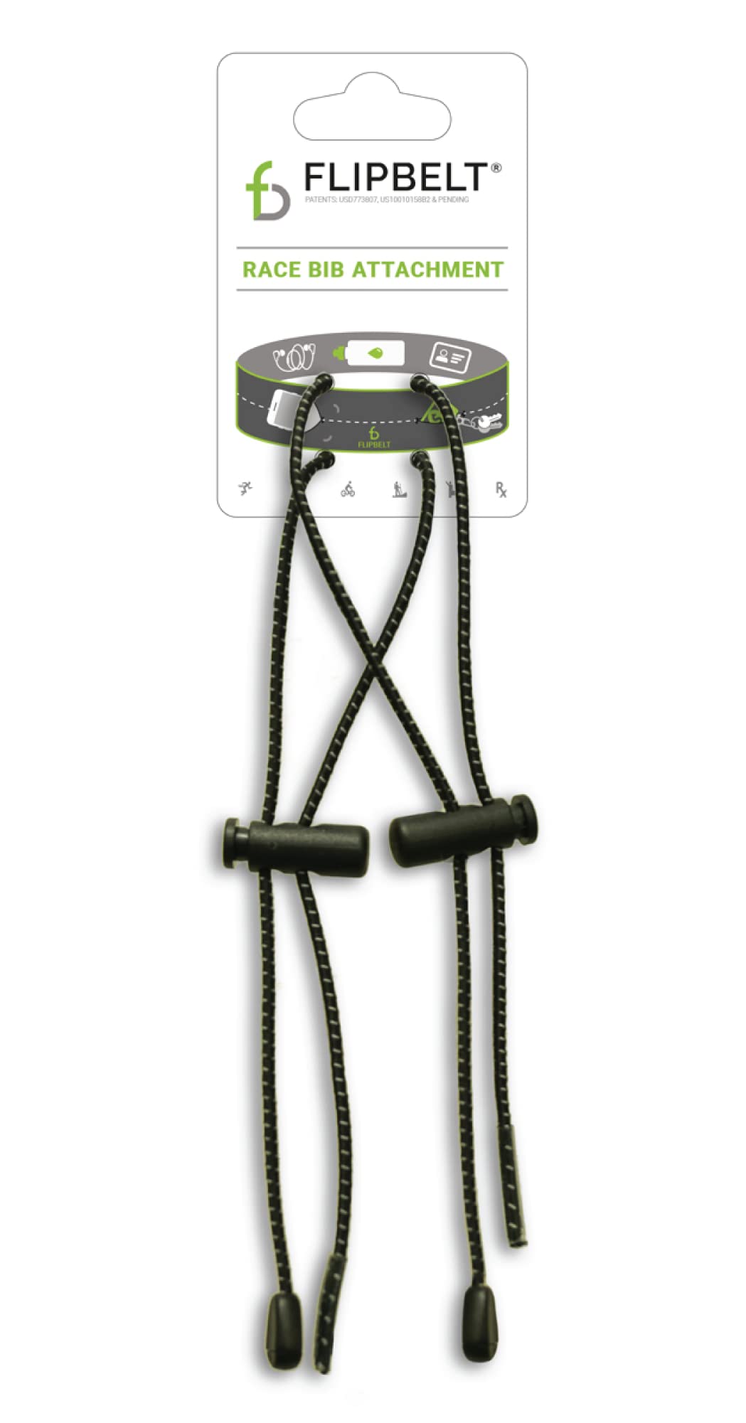 FlipBelt Race-Bib Holder, FlipBelt Accessory for Attaching Race Bibs and More, Black, One Size