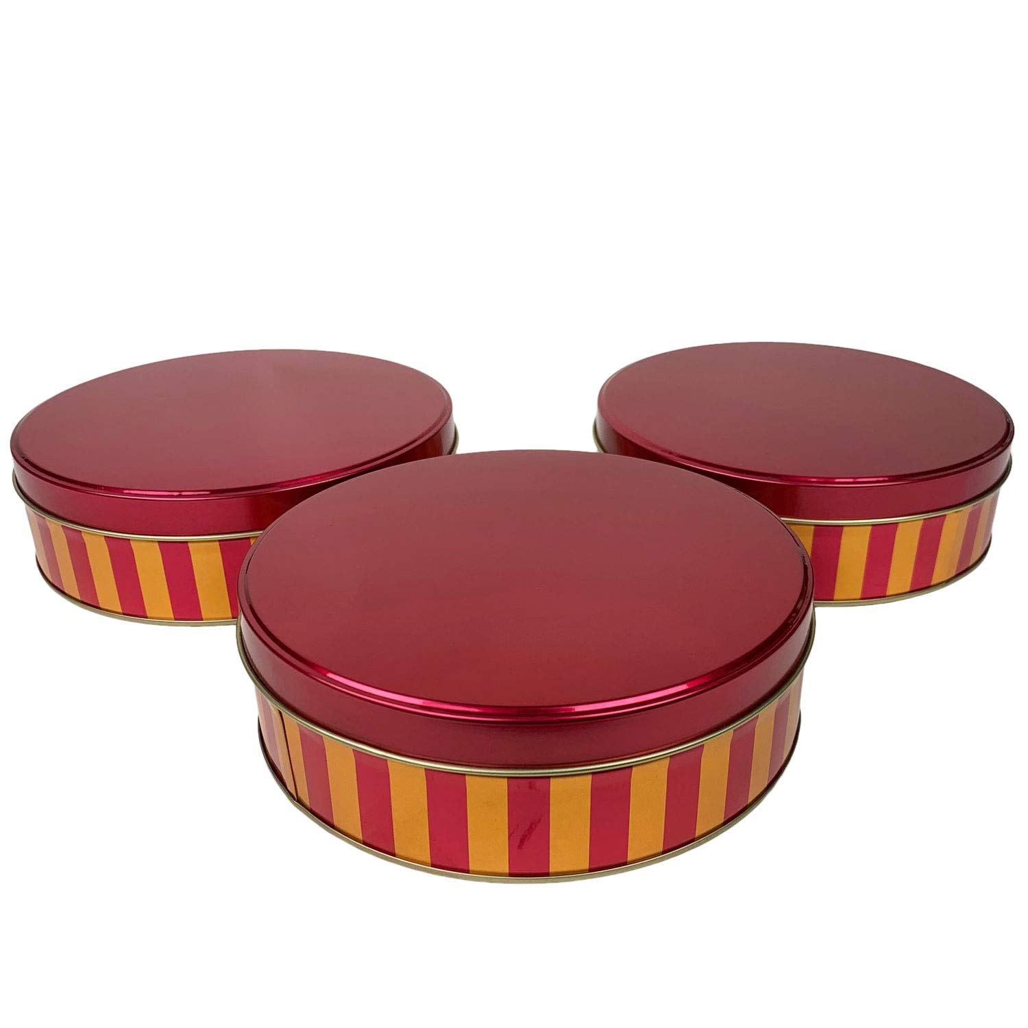 Red And Gold Striped Metallic Christmas Tins Set Of 3 Food Tins Bulk Food Storage Fcteutonia05 De
