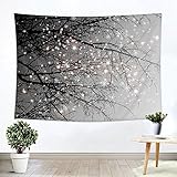 iLeadon Tapestry Grey Tree Wall Hanging - Polyester Fabric Wall Decor for Bedroom (51