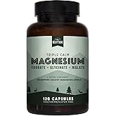 Natural Rhythm Triple Calm Magnesium 150 mg – 120 Capsules – Magnesium Complex Compound Supplement with Glycinate, Malate, and Taurate to Support Muscle, Nerve, and Cardiovascular Health