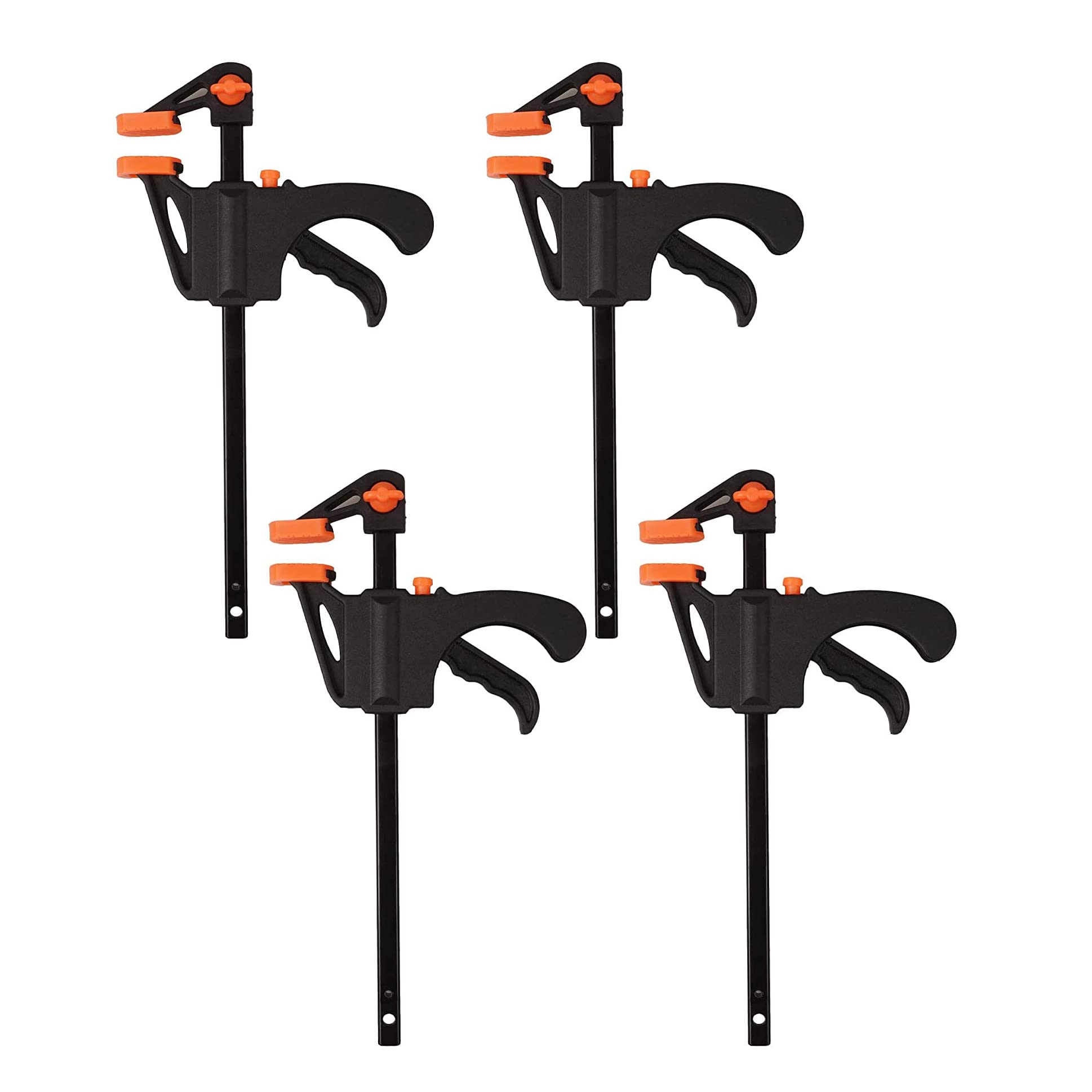Binnan 4 Pcs Quick Grip Clamp, Woodworking F Clamps Ratchet Bar Clamps for Wood, One-Handed Bar Clamp F Wood Clamp for Fast and Easy Clamping Applications, DIY Handmade Craft