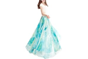 Afibi Women Full/Ankle Length Blending Maxi Chiffon Long Skirt Beach Skirt