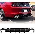 MODILOVER Rear Bumper Diffuser Lip, Compatible with 2013-2014 Ford Mustang, PP Unpainted Shelby V2 Style Rear Lower Lip Valance Splitter