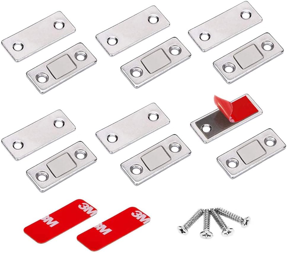 6 Pack Cabinet Door Magnetic Catches, Ultra Thin Adhesive Door Magnets Catch