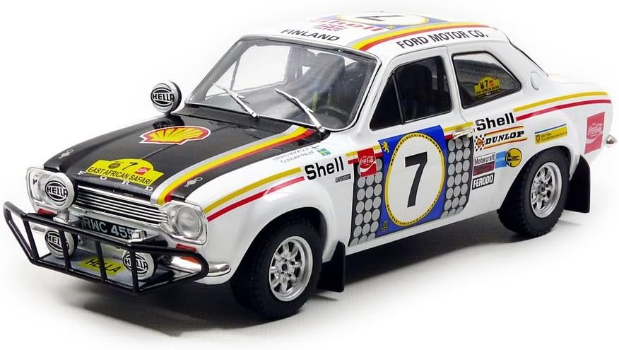 Safari 1972 Triple 9 – Ford Escort MkI RS 1600, t9-1800132 Miniature Vehicle, Scale 1/18 White/Blue