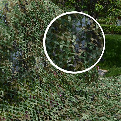 Omonic 210D Camouflage Net Desert Woodland Camo Netting for Camping Military Hunting Shooting Sunscreen Netting (Army Green, 6.5-10ft(2-3m))