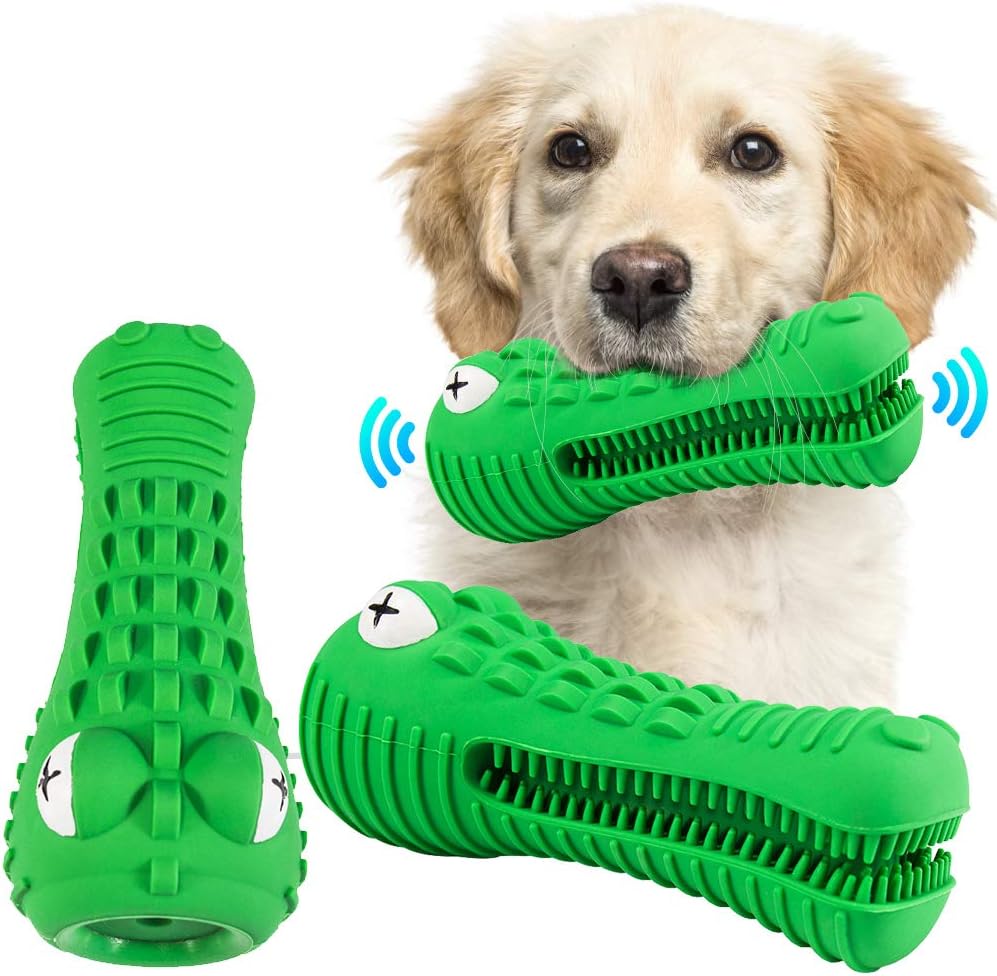 RexSoul Dog Chew Toys Indestructible Dog Toys for Aggressive Chewers Dog Toothbrush Rubber Dog Teeth Cleaning Puppy Teething Chew Toys