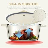 Overmont 26cm Enamelled Cast Iron Round Casserole Pot with Lid Cream view 4