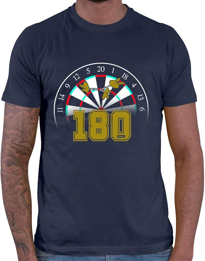HARIZ Herren TShirt 180 Dart Dart Sprüche Männer Weltmeisterschaft