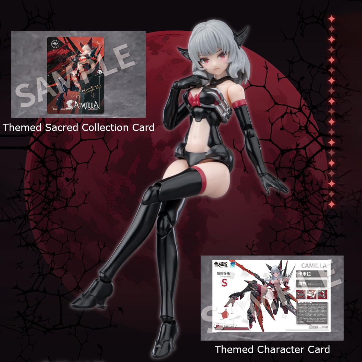 HiPlay E-Model Plastic Model Kits: Endless Night Camilla Collector's Version, A.T.K Girl, Mecha Musume, Anime Style 1:12 Scale Collectible Action Figures EM2023006YC