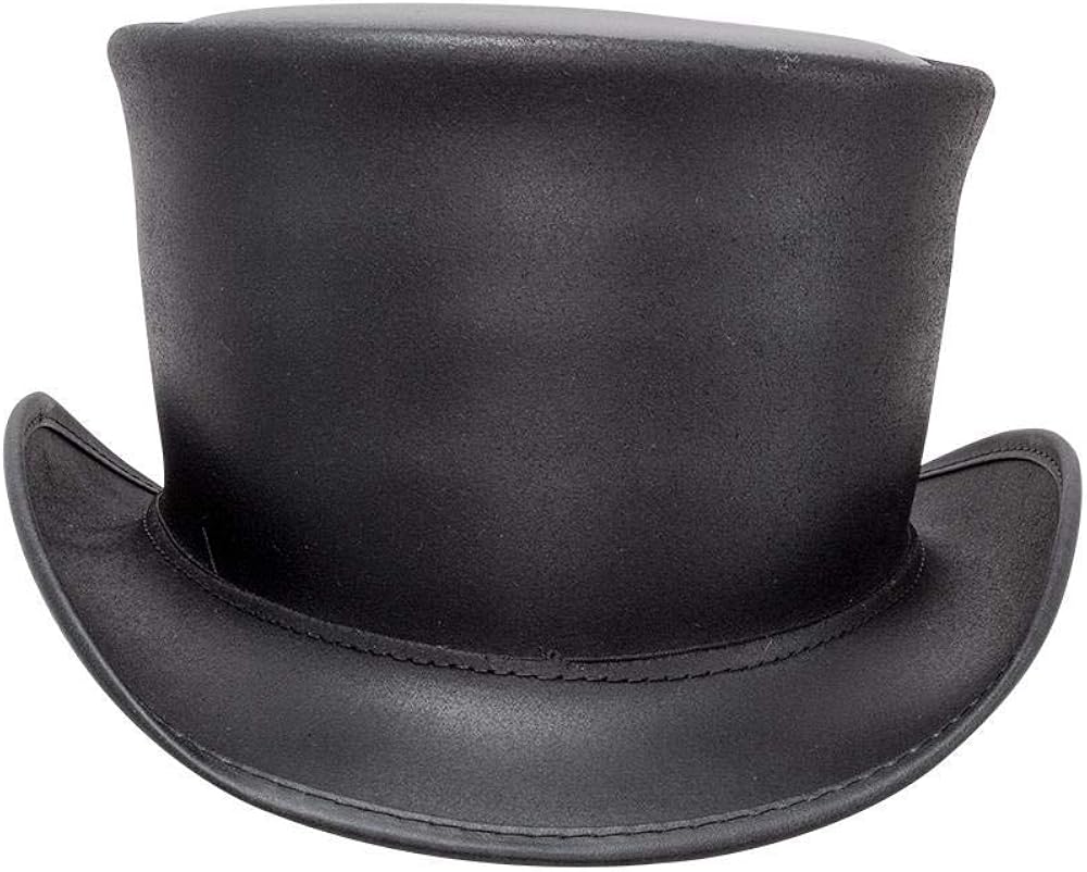 brown leather top hat