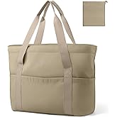 HOTOR Tote Bag for Women - Foldable Lightweight Tote Bags with Zipper, Large Shoulder Bag Top Handle Handbag for Travel, Work